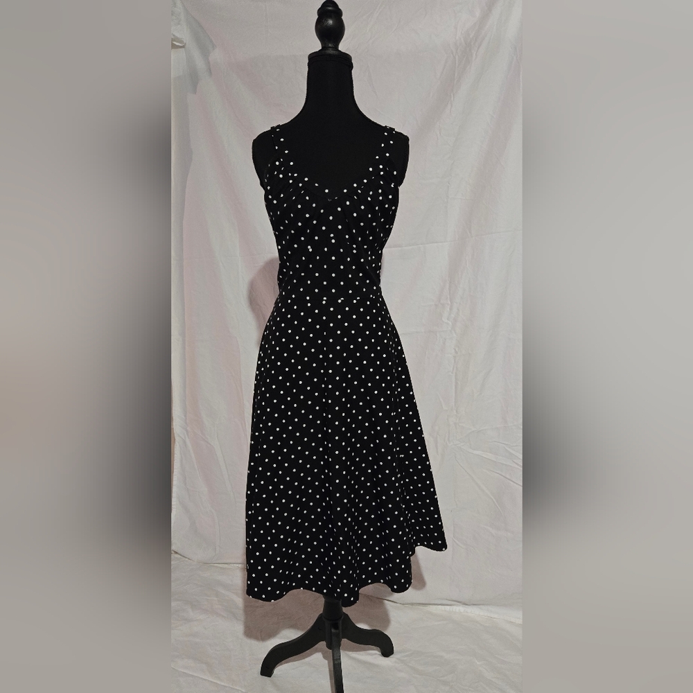 Stop Staring Black and White Polka Dot Swing Dress XL